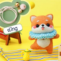 자수키트 자수도안 자수바늘귀여운 발레 곰 돼지 동물 DIY 양모 펠트 바늘 뜨개질 재료 패키지 바느질 수제, 01 color 2