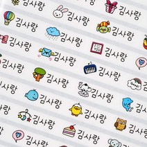 네임코코 방수 네임스티커 캐릭터 소형, 623-소형비비드투명
