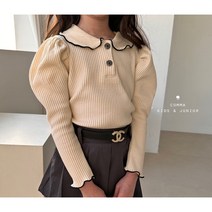 봄신상 아동 주니어 키즈 여아 초등학생 퍼프 소매 카라 티셔츠 국내제작 고급원단 어린이집 등원룩 등원복 신학기룩 스쿨룩 자매룩 쌍둥이룩 커플룩 여아예쁜티 봄옷 코디