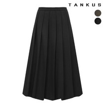 탱커스 여성 뒷 지퍼 주름 롱 스커트