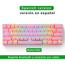 가상키보드 Mini Motospeed CK62 Gaming Mechanical Keyboard USB Wired/Bluetooth Dual Mode 61 Keys RGB, 한개옵션2, 09 보라색, 01 블루 스위치