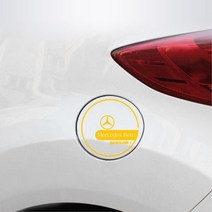 벤츠 로고 차량용 원형 주유구스티커 차꾸미기 심플 차량스티커 자동차용품 몰딩 장식, 디젤, 레드