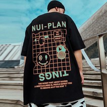 S-8XL 여름 커플 복장 개성 힙합 만화 인쇄 캐주얼 티셔츠 반팔 남성과 여성 패션 하라주쿠 스타일 라운드 넥 큰 사이즈 느슨한 모든 경기 5 점 소매