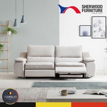 [쉐우드가구] [롯데혜택가]로하스 3인용 벨기에 TERMOLST 초극세사 패브릭 전동 리클, 색상 / 타입:다크그레이 / 리클라이너 우형