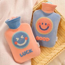 주디스트 보온 물주머니 실리콘 온수 핫팩 따뜻한 캠핑 겨울 손난로, 스마일_2000ml 코랄