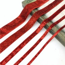 양면 벨벳 리본끈 빨간색 반짝이 수제 선물 꽃다발 포장 용품 홈 파티 장식 크리스마스, 05, 38mm 3야드