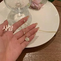 Z3JC 심플 실버 진주 동백 목걸이