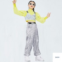 학예회의상 방송댄스의상 상의 장식 크롭티 라인댄스복 스트리트 패션