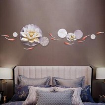 고급벽시계 럭셔리 엠보싱 장식 호텔 홈 거실 소파 TV 수지 꽃 물고기 벽화 아트, 7.style7