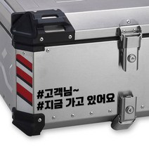 LINE CUT 오토바이 알루미늄 탑박스 배달통 문구스티커 데칼 BDT-0006, L, 흰색반사