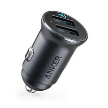 Anker PowerDrive 2 Alloy(24W 2포트 카 충전기)PowerIQ 탑재/컴팩트 사이즈iPhone Android IQOS 대응(블랙), 블랙