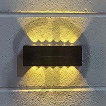 솔까든 태양광 LED 벽부착 볼록빔벽등 야외 방수형 지능형 태양열 광선감지 솔라 벽등, 4LED 노란빛 2개