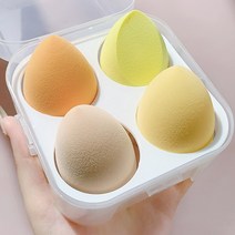 아이샤인 4종 컬러 메이크업 퍼프 퍼프케이스 4개입 색상선택, 치즈망고