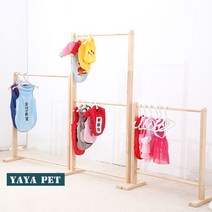 YAYA PET 강아지 옷걸이 행거 + 진주옷걸이 6개 뉴질랜드 소나무 1단 2단