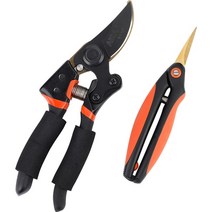 잔디 원예 가위 전지 전정 꽃 전동 양손 조경 정원 용 깍는 장대 포도 나무 가지치기airaj garden pruning 세트 sharp pruner 도구 bonsai kids, 갈색
