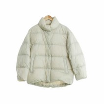 유니클로 아이보리 덕다운 하프넥경량패딩 여자 M 2742
