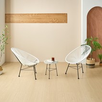 피카소가구 뉴코드 2/3인세트 야외테이블세트 테라스 카페 정원 라탄 아카풀코, 뉴코드체어 2인세트 - 화이트