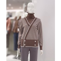 [막스카라] 스트라이프 폴라 니트 M23QKR402ME(2208002)