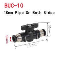 오토드레인 buc 4mm 6mm 8mm 10mm 12mm 블랙 공압 푸시 인 퀵 조인트, PC-10
