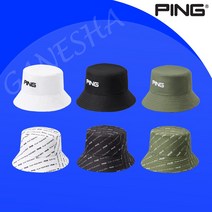핑 남성 골프 버킷햇모자 패턴 리버시블 양면 사용 벙거지 골프모자, 카키