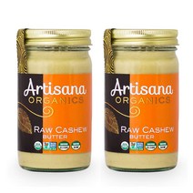 아티사나 오가닉 생 캐슈넛버터 비건 채식 무설탕 14oz(397g) x2병, 397g, 2개
