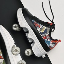 신박한 바퀴달린 신발 04 롤러 롤러슈즈 스케이트 휠릭스 heelys 롤러 탈부착 운동화 바퀴, 9906 블랙