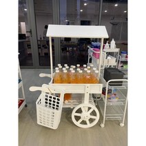 벼룩시장 가판대 플리마켓 야시장 마차 매대 꽃집 우드 식료품 랙 카트 진열대 지붕, 기본, 2층 흰색 80 50 120