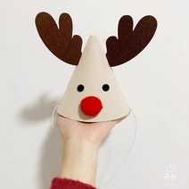 루돌프 산타 부직포 크리스마스 머리띠 고깔모자 꼬깔모자 모자