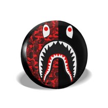 Bape Shark 스페어 타이어 커버 Camper Travel Trailer RV SUV Truck Jeep 용 방진 휴대용 타이어 커버 휠 프로텍터, 1, 17 inch