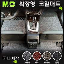 올뉴 마이티 (2022년형) 확장형 코일매트, 블랙, 운전석+조수석(중간바닥 포함)