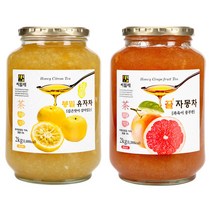 씨밀레 봉밀 유자차 2kg+꿀자몽차 2kg 유자청 / 자몽청 2키로 2병, 2세트