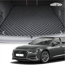 쉐리샵 아우디 A6 (C8) 차박용 퀄팅 가죽 트렁크매트 용품 (트렁크바닥매트 일체형), 01_아우디 A6 (20년~), 01_브라운, 01_트렁크바닥매트 (일체형)