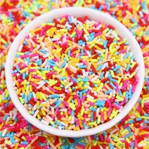 DIY 공예용품 장식품 폼폼 리본 다채로운 믹스 원통형 폴리머 클레이 조각 점액 충전 점토 용 스프링클 DIY, 05 05reye_01 10g