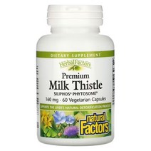 네추럴팩터스 실리포스 피토섬 클리니컬 스트렝스 밀크 씨슬 160mg 베지테리안 캡슐 글루텐 프리 비건, 60개입, 4개