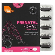 Zahler Prenatal + DHA 300 소프트젤 60정 비타민B 149351, 180 개 -선택하신 용량이 사진보다 우선합니다.