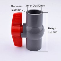 PVC 글로브 밸브 정원 관개 농업 관개 물 파이프 커넥터 수족관 탱크 물고기 탱크 어댑터 1 개 20 ~ 63mm, 05 Inner Dia 50mm_01 1pc