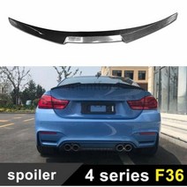 m4 스타일 카본 파이버 리어 루프 스포일러 트렁크 립 윙 bmw 4 시리즈 f36 4 도어 세단 428i 430i 435i 2014 - up, 도색되지 않은 프라이머