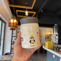 보온주전자 아이디어 304스테인레스 보온텀블러 타입학생 휴대용 보온병 여성 방송 넓은입구 작은사이즈 보온형 죽뜸들이기 캔 주전자, 기본, T13-그레이 320ml
