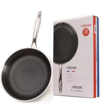 Forcook 눌어붙음 방지 스테인리스 스틸 프라이팬, 1개, 28cm