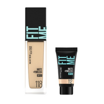메이블린 핏미 파운데이션 레노 30ml + 미니파운데이션 5ml 세트, 1세트, 118 라이트 베이지+112 내추럴 아이보리(미니)