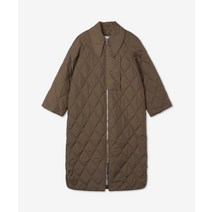 GANNI 여성 립스탑 퀼트 코트 - 브라운 / F7327377 RIPSTOP QUILT COAT