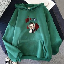 앨리스 인 보더랜드 오버사이즈 후드티 남성 패션 센스 오브 디자인 심미적 긴팔 스웨터 사계절 일본 애니메이션