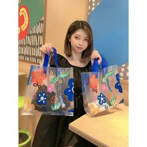선물포장 쇼핑백 옷가게 손잡이 비닐주머니 50매, 프린트1