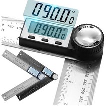 1+1~다용도 디지털 디스플레이 스테인리스 각도자 디지털측량각도기 디지털각도계, 블루*2
