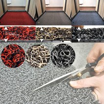 미끄럼방지 투톤코일매트 1cm 단위 쿠션 롤 / 두께2cm 현관 발매트 코일 출입구 발코니 매장 업소 바닥 아파트 빌딩 현관바닥매트, 투톤코일 롤매트/블랙그레이