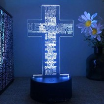 예수 3d led 램프 침실 야간 조명 액션 기독교 그림 아바타 성경 축복 처녀 방 장식 선물 루스, 03+Crack base 16colours