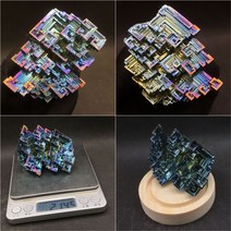 비스무트 무지개금속 비스무스 천연원석 비스무트결정 큐브, 화이트 X0757-214.5g