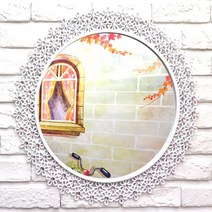 BnH 해바라기 인테리어 거울(화이트) GU_SJGU1103_3, 단품