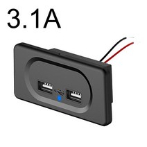 캠핑 수정 충전기 DC5V/3.1A 12V 듀얼 USB 포트 소켓 액세서리 RV Motorhome 캐러밴 버스 마린 카라반, [01] USB Socket, [01] 3.1A Socket