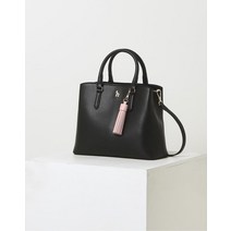 23SS [크리스탈퍼피] 블랙 태슬참 퍼피장식 토트 겸 숄더백 M HIBA3E982BK